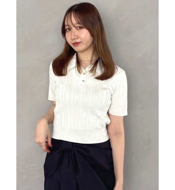 dazzlin「ケーブルポロドッキングトップス」|ニット・セーター|