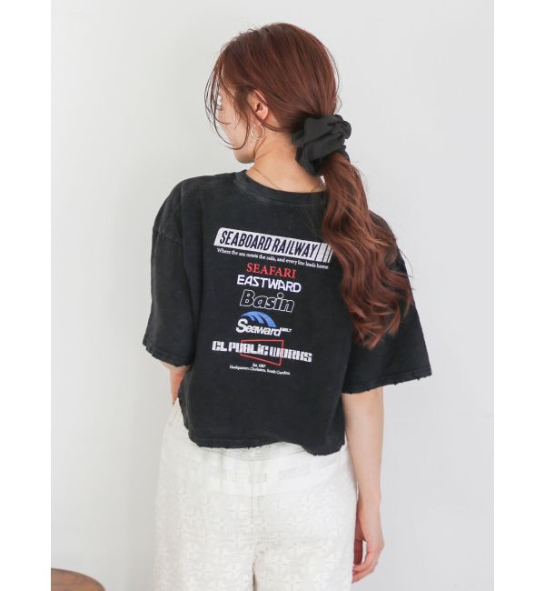 Ungrid「エンブロイダリーダメージロゴTee」|Tシャツ・カットソー|