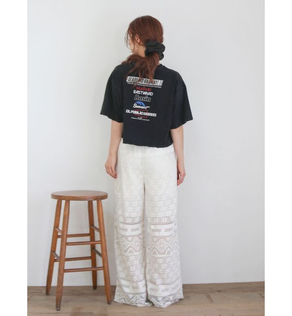 Ungrid「エンブロイダリーダメージロゴTee」|Tシャツ・カットソー|