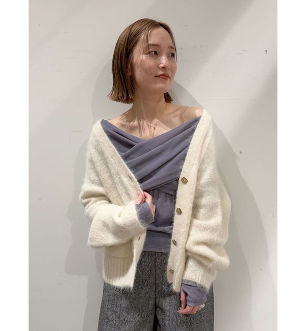LAGUNAMOON「フロッキーチュールドレープトップス」|Tシャツ・カットソー|