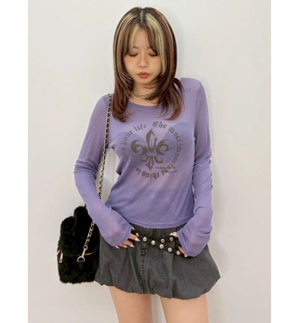 EVRIS「シアーロゴトップス」|Tシャツ・カットソー|