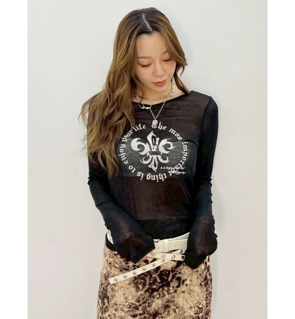 EVRIS「シアーロゴトップス」|Tシャツ・カットソー|