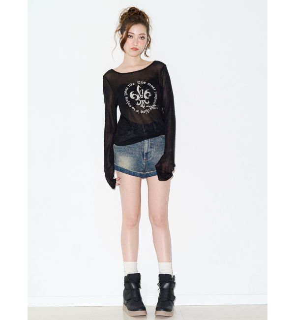 EVRIS「シアーロゴトップス」|Tシャツ・カットソー|