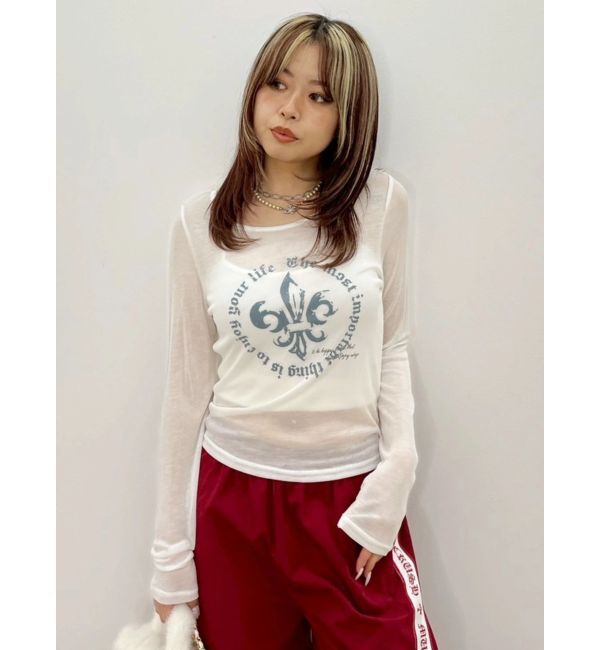 EVRIS「シアーロゴトップス」|Tシャツ・カットソー|