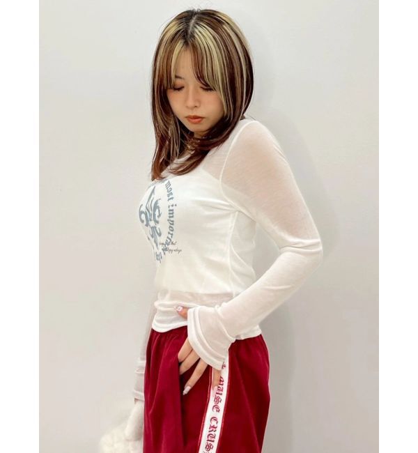 EVRIS「シアーロゴトップス」|Tシャツ・カットソー|