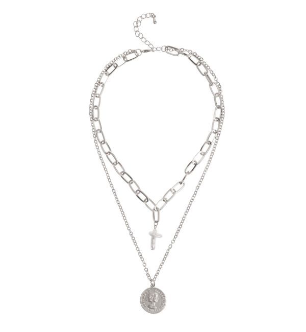 EVRIS「PEARL CROSS MOTIF ネックレス」|ネックレス|シルバー