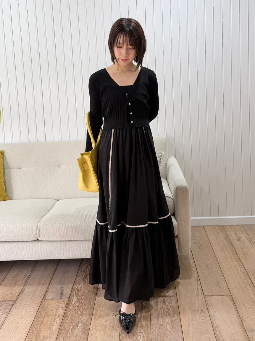 LILY BROWN「【限定カラー】【ウォッシャブル】ニットドッキングワンピース」|ワンピース|