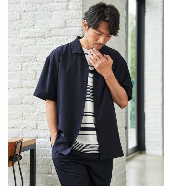 ikka「【MonoMax &times; 小泉孝太郎】Reflax(R)冷感UVオープンカラーシャツ「小泉孝太郎さん着用モデル」」|シャツ・ブラウス|