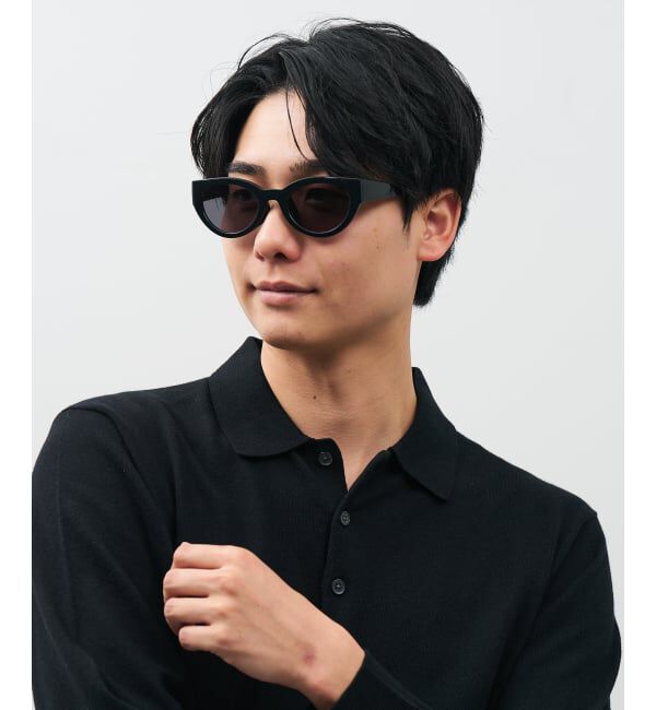  「SUNCUTGlasses/UV100%CUT オーバル型 サングラス [度無し専用] キャッツアイ 太縁 紫外線対策 UVカット」|サングラス|