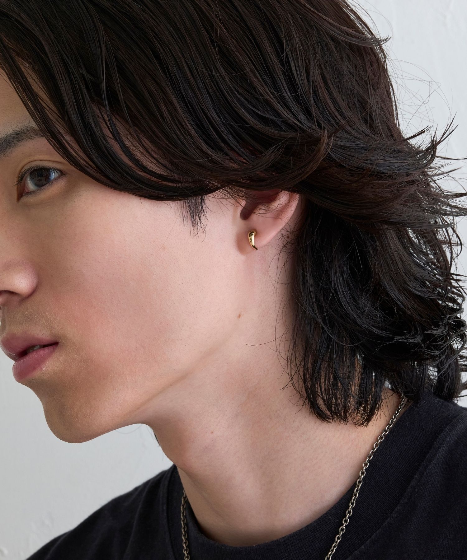 JUPITER「【K10】クレセントフープピアス/ユニセックス/ゴールド」|ピアス|