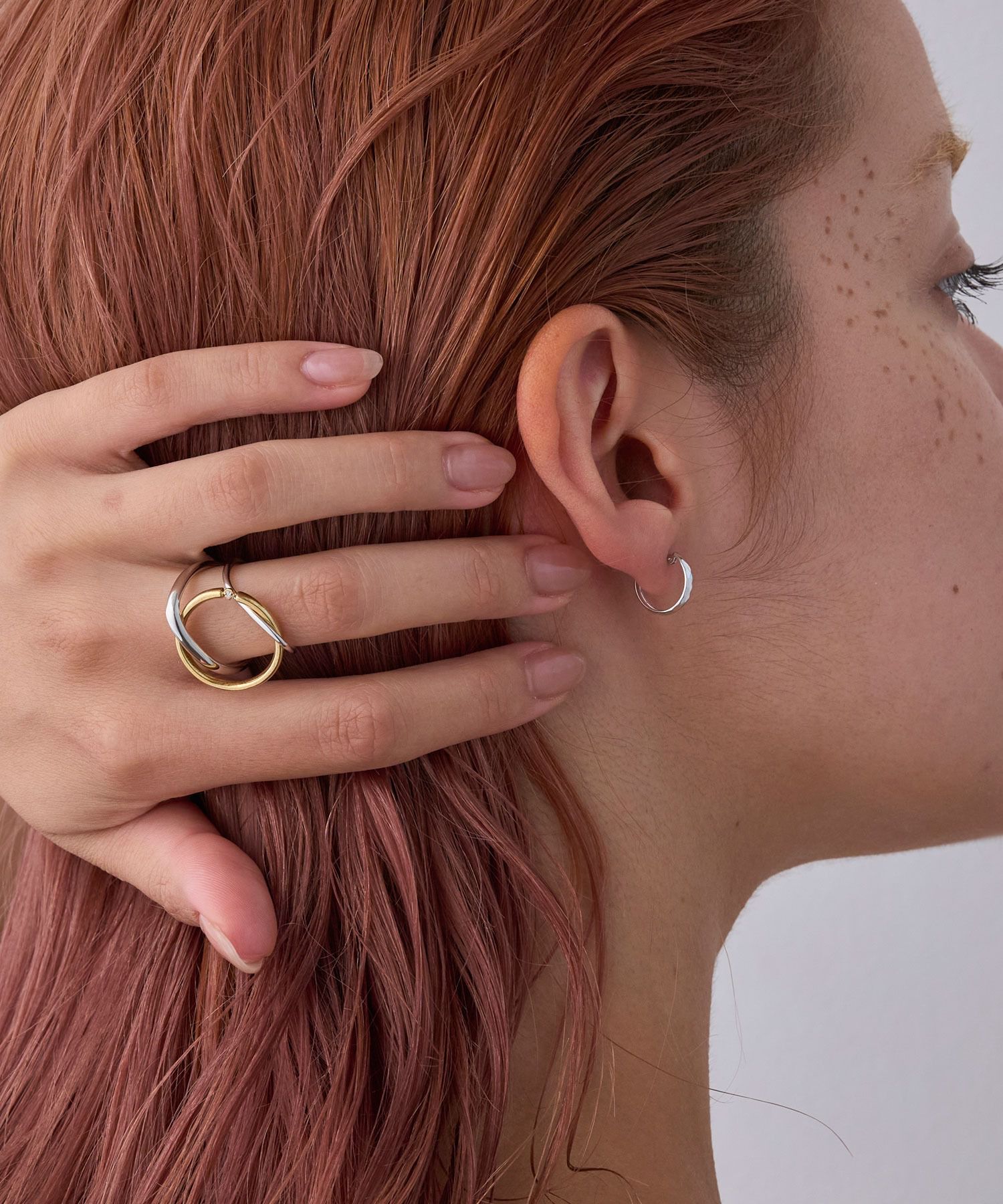 JUPITER「【K10】ダイヤモンドカットフープピアス シルバー」|ピアス|