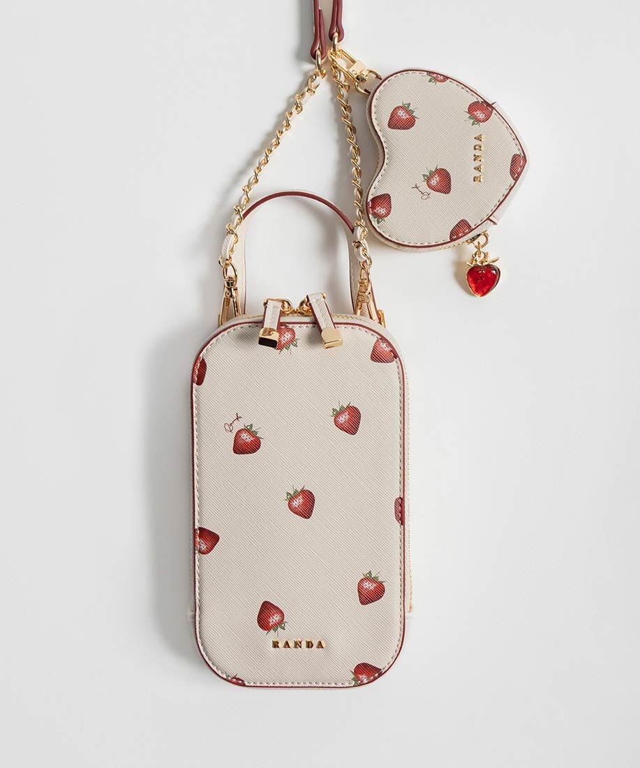  「【Cherry＆Strawberry】ハートポーチ付き2WAYマルチショルダーバッグ」|モバイルケース|