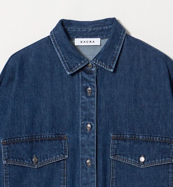 UNITED ARROWS「＜SACRA＞デニム ロングシャツ」|シャツ・ブラウス|