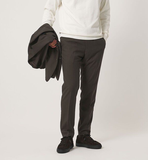 UNITED ARROWS「テックツイル ノープリーツ テーパードスラックス UA COZY ウォッシャブル ヨコストレッチ」|スラックス|