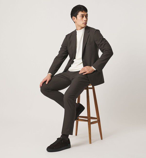 UNITED ARROWS「テックツイル ノープリーツ テーパードスラックス UA COZY ウォッシャブル ヨコストレッチ」|スラックス|