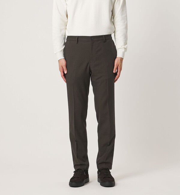 UNITED ARROWS「テックツイル ノープリーツ テーパードスラックス UA COZY ウォッシャブル ヨコストレッチ」|スラックス|