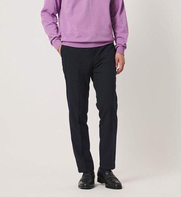 UNITED ARROWS「テックツイル ノープリーツ テーパードスラックス UA COZY ウォッシャブル ヨコストレッチ」|スラックス|