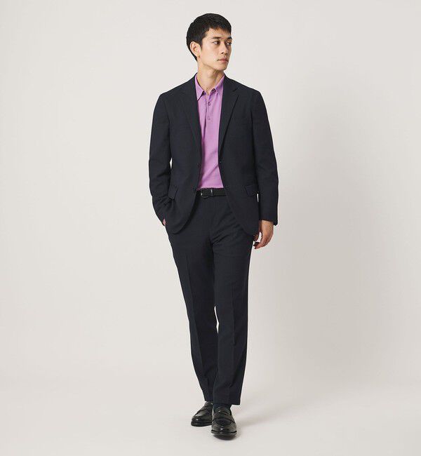 UNITED ARROWS「テックツイル ノープリーツ テーパードスラックス UA COZY ウォッシャブル ヨコストレッチ」|スラックス|