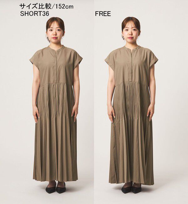 UNITED ARROWS green label relaxing「［size SHORT/TALLあり］全方位映えプリーツワンピ マシンウォッシャブル 吸水速乾」|ワンピース|