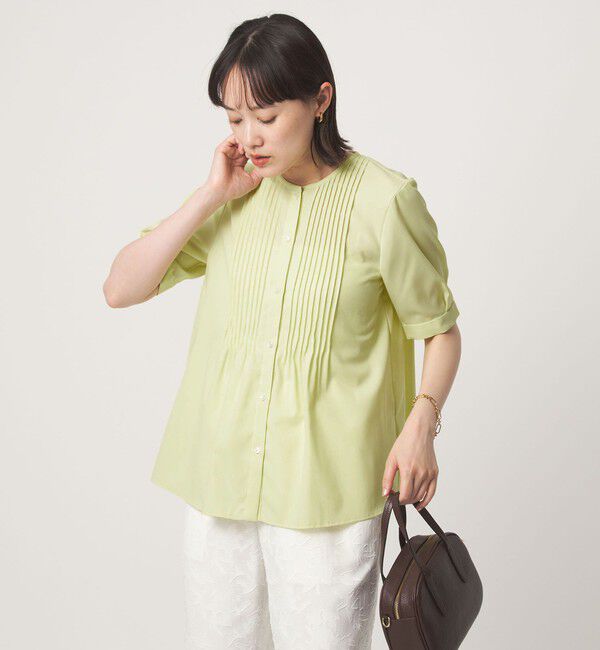 UNITED ARROWS green label relaxing「ピンタック 5分袖 ブラウス」|シャツ・ブラウス|