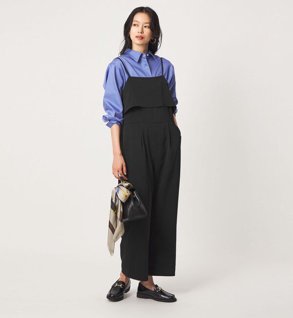 UNITED ARROWS green label relaxing「［size SHORT/TALLあり］レイヤード オールインワン ストレッチ」|オールインワン|BLACK