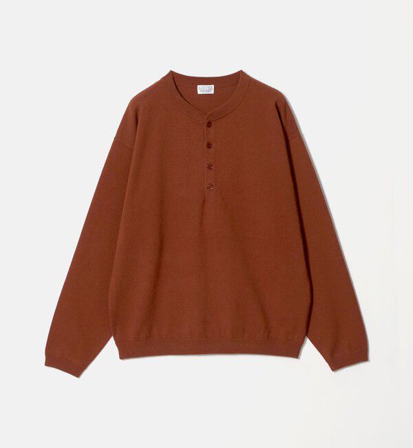 BEAUTY&YOUTH UNITED ARROWS「KNITEE フェザー コットン ヘンリーネック ニット Tシャツ ウォッシャブル」|ニット・セーター|BRICK