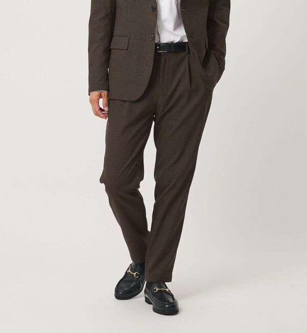 BEAUTY&YOUTH UNITED ARROWS「リサイクル ポリエステル 1プリーツ テーパード パンツ NO.3 セットアップ対応 ヨコストレッチ ウォッシャ」|チノ|