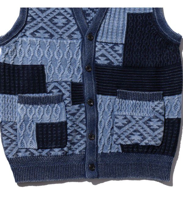 BEAMS PLUS「Indigo Vest」|ニット・セーター|