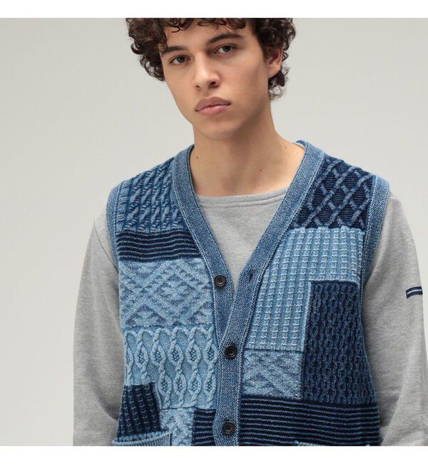 BEAMS PLUS「Indigo Vest」|ニット・セーター|