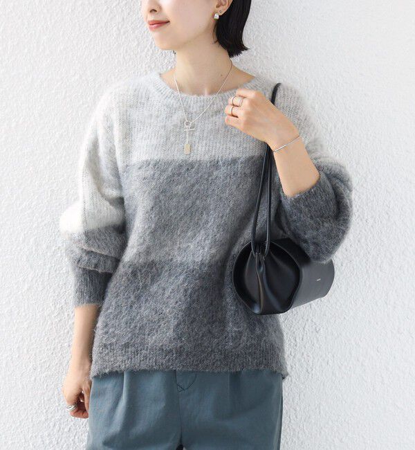 SHIPS for women「【WEB限定】〈手洗い可能〉モヘヤ混 グラデーション ニット プルオーバー」|ニット・セーター|