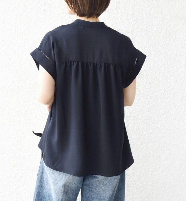 SHIPS for women「【WEB限定】〈手洗い可能〉ストレッチ ジョーゼット プリーツ スキッパー ブラウス」|シャツ・ブラウス|