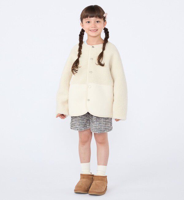 SHIPS KIDS「SHIPS KIDS:100～130cm/〈手洗い可能〉リバーシブル ボア ブルゾン」|ブルゾン・スタジャン|