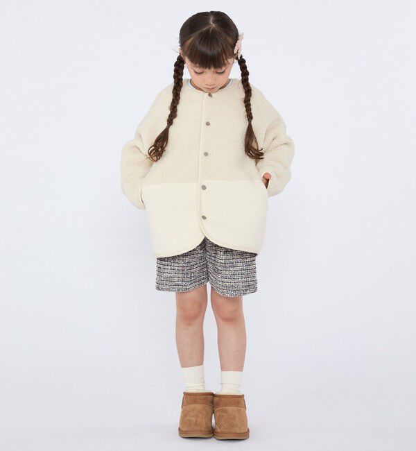 SHIPS KIDS「SHIPS KIDS:100～130cm/〈手洗い可能〉リバーシブル ボア ブルゾン」|ブルゾン・スタジャン|