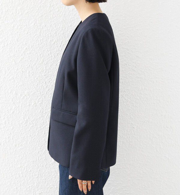 SHIPS for women「《予約》〈洗濯機可能〉FUNCTION ツイル ジャケット 26AW」|ノーカラージャケット|