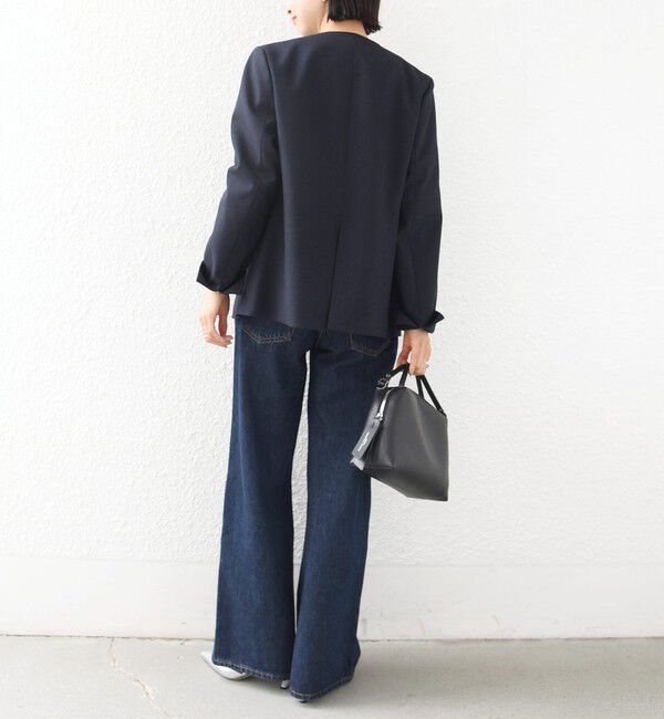 SHIPS for women「《予約》〈洗濯機可能〉FUNCTION ツイル ジャケット 26AW」|ノーカラージャケット|