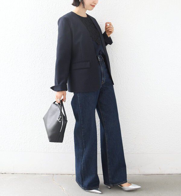 SHIPS for women「《予約》〈洗濯機可能〉FUNCTION ツイル ジャケット 26AW」|ノーカラージャケット|