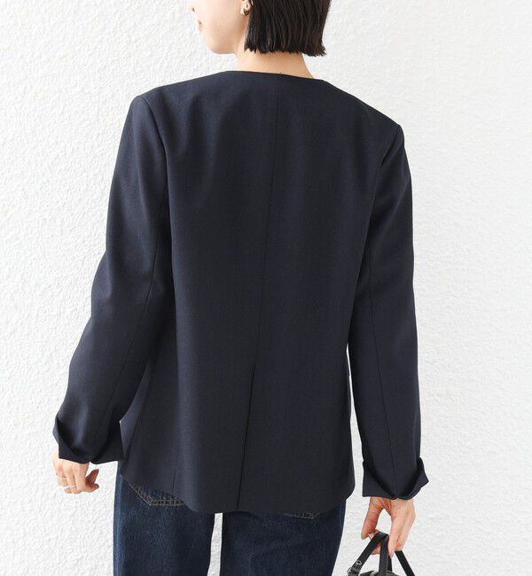 SHIPS for women「《予約》〈洗濯機可能〉FUNCTION ツイル ジャケット 26AW」|ノーカラージャケット|