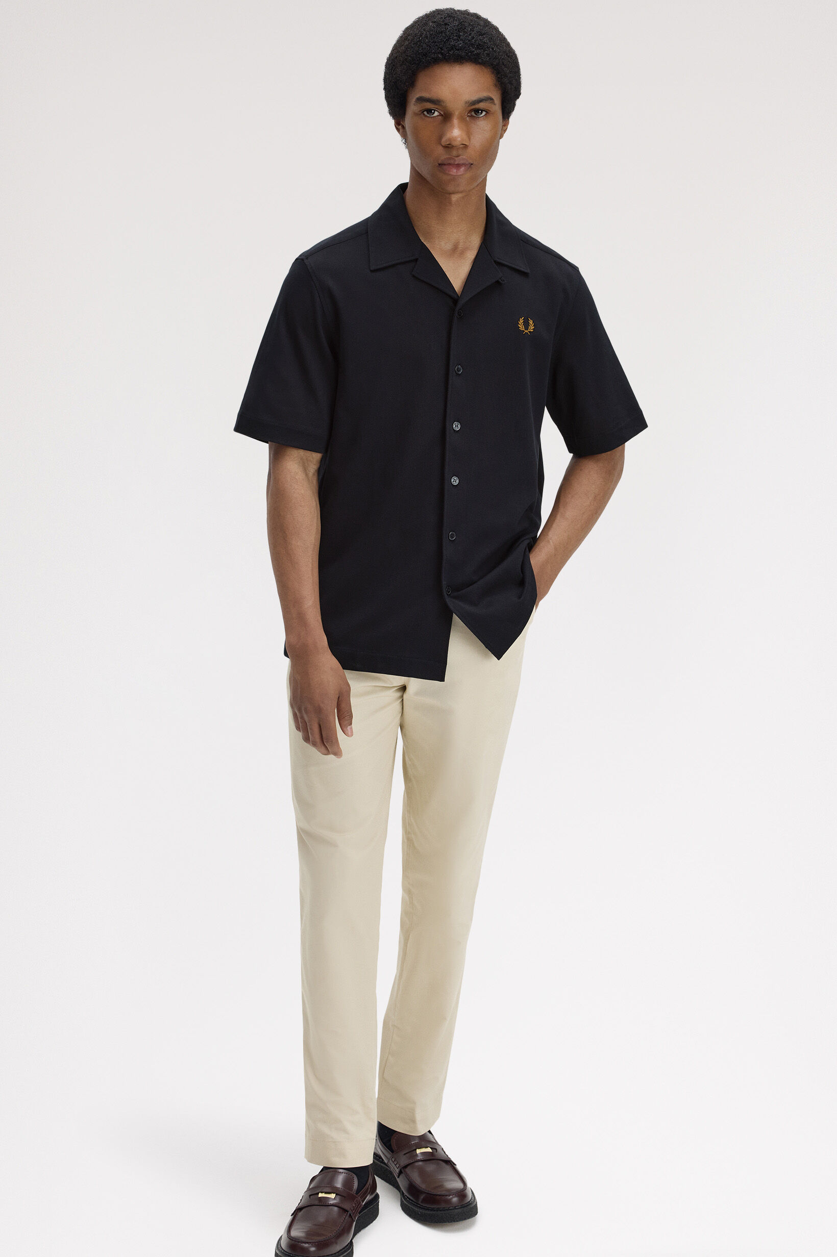 FRED PERRY 「Compress Mesh Revere Collar Shirt／メッシュオープンカラーシャツ」|シャツ・ブラウス|