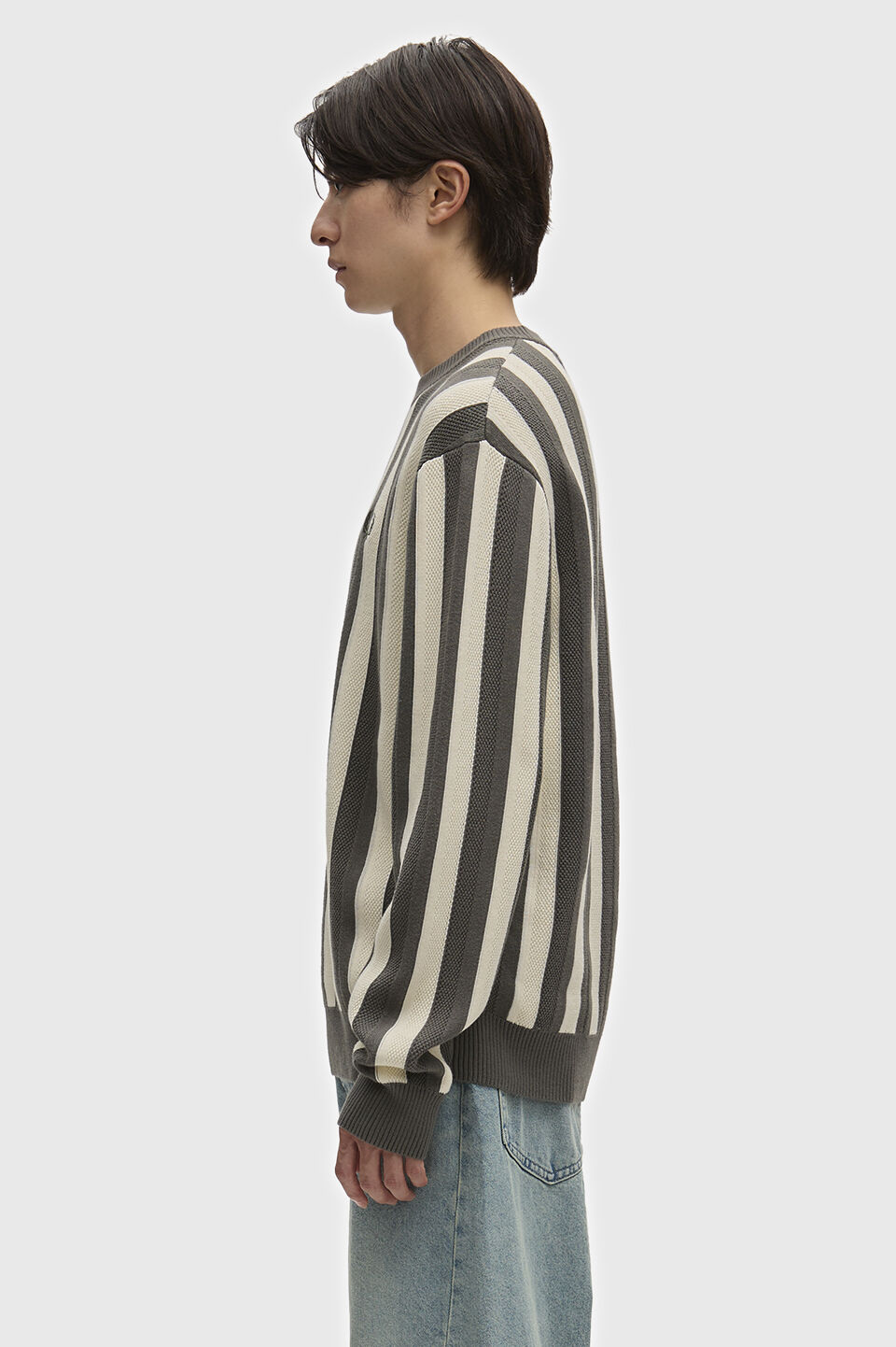FRED PERRY 「FRED PERRY／Textured Stripe Jumper／クルーネックニット」|ニット・セーター|