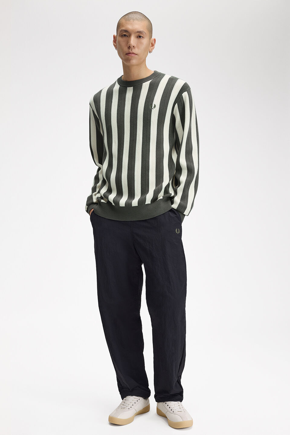 FRED PERRY 「FRED PERRY／Textured Stripe Jumper／クルーネックニット」|ニット・セーター|