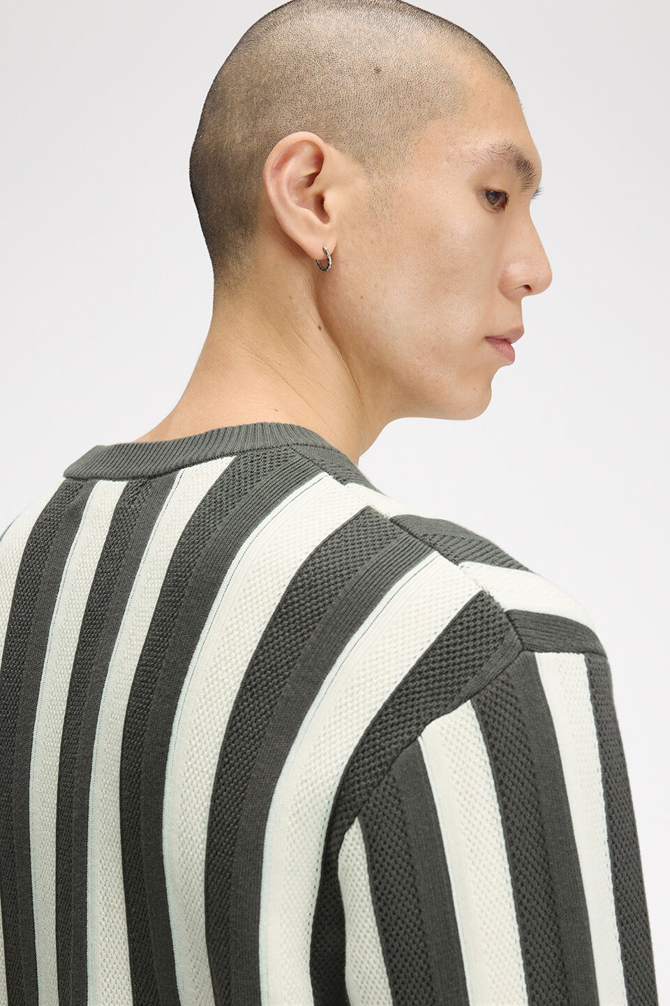 FRED PERRY 「FRED PERRY／Textured Stripe Jumper／クルーネックニット」|ニット・セーター|