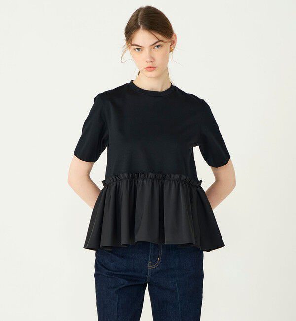Ballsey「【WEB限定】ジャージーコンビ ペプラムプルオーバー」|Tシャツ・カットソー|