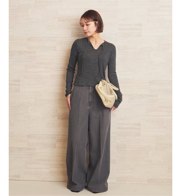 Plage「《予約》Girls Department Club FINE RIB MERROW SL トップス」|ニット・セーター|