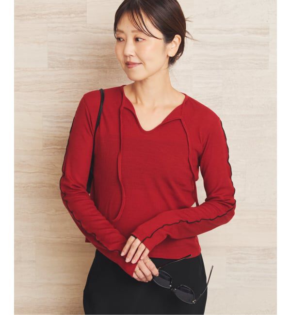 Plage「《予約》Girls Department Club FINE RIB MERROW SL トップス」|ニット・セーター|