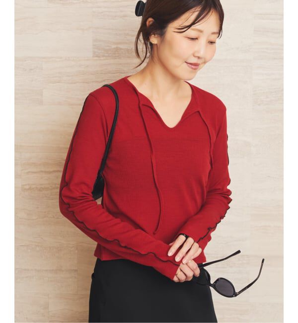 Plage「《予約》Girls Department Club FINE RIB MERROW SL トップス」|ニット・セーター|