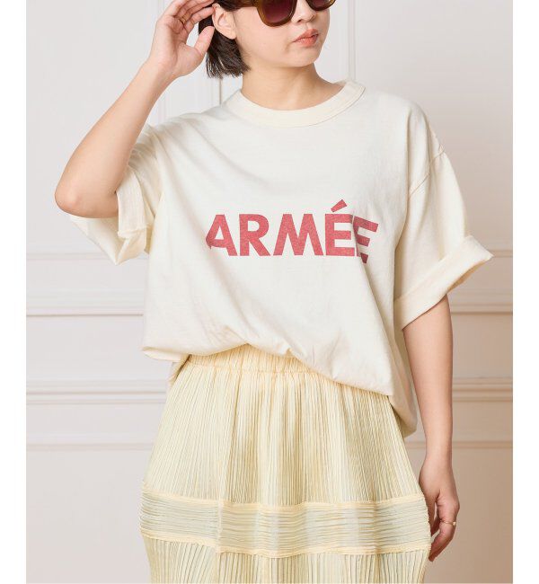 IENA LA BOUCLE「blurhms ROOTSTOCK/ブラームス ルーツストック PRINT Tシャツ BROOTS25S36D」|Tシャツ・カットソー|ナチュラル