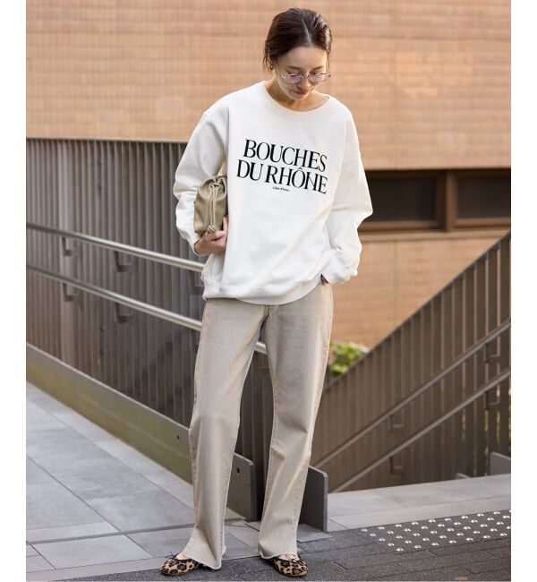 SLOBE IENA「《WEB限定/追加予約》フロッキープリントオーバースウェット」|スウェット・ジャージ|