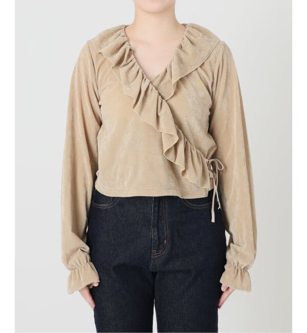 SLOBE IENA「miller/ミラー SLOBE別注 SHEER ベロアカシュクールトップス」|Tシャツ・カットソー|