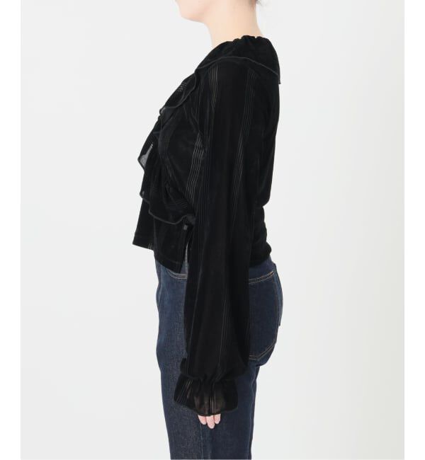 SLOBE IENA「miller/ミラー SLOBE別注 SHEER ベロアカシュクールトップス」|Tシャツ・カットソー|