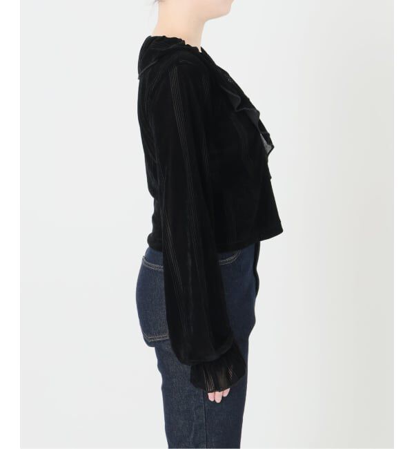 SLOBE IENA「miller/ミラー SLOBE別注 SHEER ベロアカシュクールトップス」|Tシャツ・カットソー|